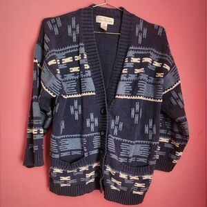 Jones New York Dark Blue Knit Cardigan